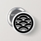 Overlappende golven in cirkel ronde button 5,7 cm (Voorkant /achterkant)