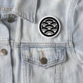 Overlappende golven in cirkel ronde button 5,7 cm (In situ)