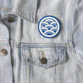 Overlappende golven in cirkel ronde button 5,7 cm (In situ)