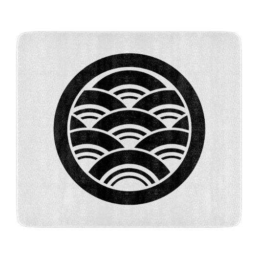 Overlappende golven in cirkel snijplank (Voorkant)