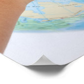 Overlappende handen en een wereldbol poster (Hoek)