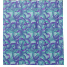 Overlappende harten abstract in paars aqua patroon