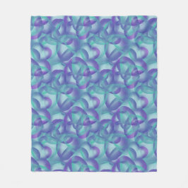 Overlappende harten Abstract in Paarse aquapatroon Fleece Deken