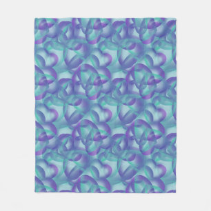 Overlappende harten Abstract in Paarse aquapatroon Fleece Deken
