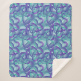 Overlappende harten Abstract in Paarse aquapatroon Sherpa Deken