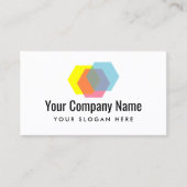 Overlappende hexagon logo visitekaartsjabloon visitekaartje (Voorkant)