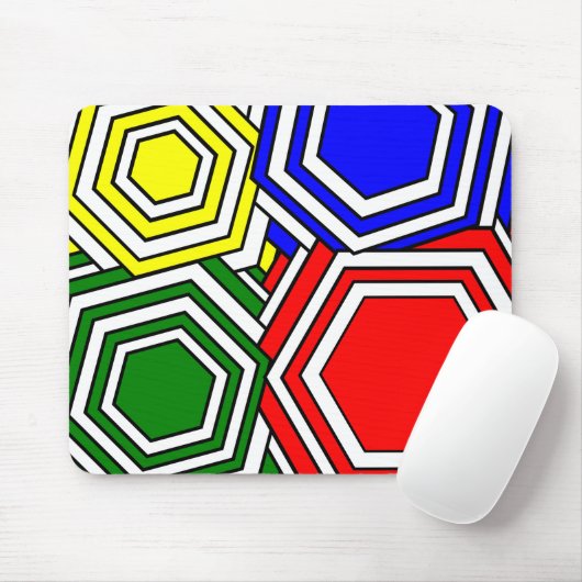 Overlappende hexagons muismat (Met muis)