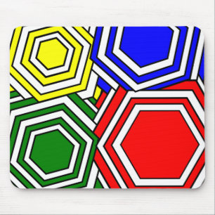 Overlappende hexagons muismat