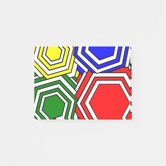 Overlappende hexagons Post-it Nota's Post-it® Notes (Voorkant)