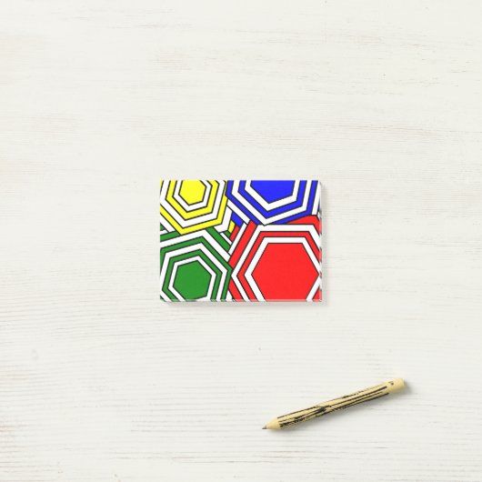 Overlappende hexagons Post-it Nota's Post-it® Notes (Op bureau)