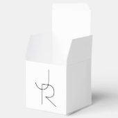 Overlappende Initialen | Zwart Op Wit Bedankdoosjes (Geopend)