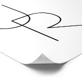 Overlappende Initialen | Zwart Op Wit Poster (Hoek)