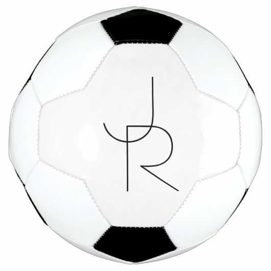 Overlappende Initialen | Zwart Op Wit Voetbal (Voorkant)