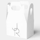 Overlappende Initialen | Zwart wit Bedankdoosjes (Geopend)