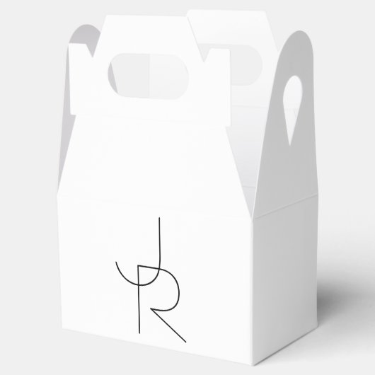 Overlappende Initialen | Zwart wit Bedankdoosjes (Geopend)