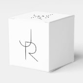 Overlappende Initialen | Zwart wit Bedankdoosjes (Voorkant Zijde)