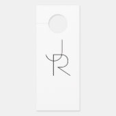 Overlappende Initialen | Zwart wit Deurhanger (Voorkant)