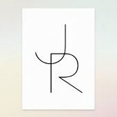 Overlappende Initialen | Zwart wit Poster