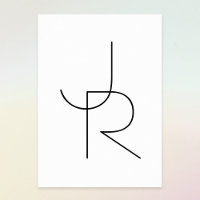 Overlappende Initialen | Zwart wit