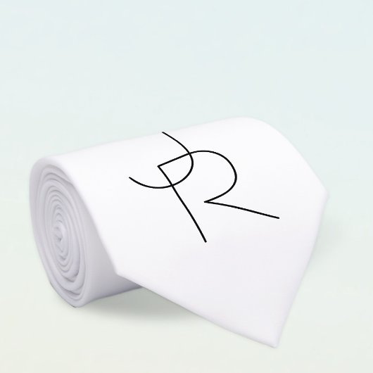 Overlappende Initialen | Zwart wit Stropdas