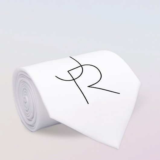 Overlappende Initialen | Zwart wit Stropdas