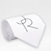 Overlappende Initialen | Zwart wit Stropdas