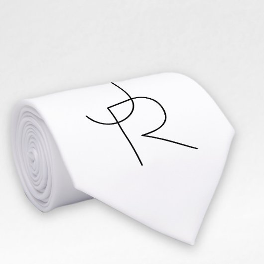 Overlappende Initialen | Zwart wit Stropdas