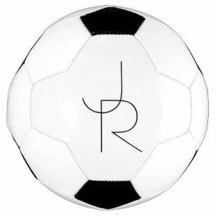 Overlappende Initialen   Zwart wit Voetbal