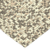 Overlappende kleine vierkantjes, bruine tot beige  lange tafelloper (Hoek)