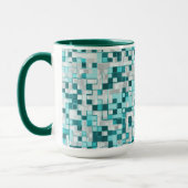 Overlappende kleine vierkantjes in groene cyaan to mok (Links)