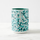 Overlappende kleine vierkantjes in groene cyaan to mok (Midden)