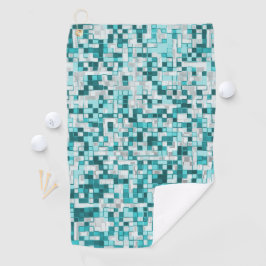 Overlappende kleine vierkantjes in groene cyaansch golfhanddoek