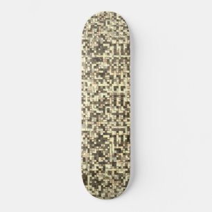Overlappende kleine vierkantjes in tonen beige tot persoonlijk skateboard