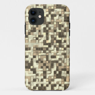 Overlappende kleine vierkantjes in tonen bruin tot Case-Mate iPhone case