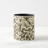 Overlappende kleine vierkantjes in tonnen bruin be mok (Midden)
