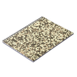 Overlappende kleine vierkantjes in tonnen bruin be notitieboek