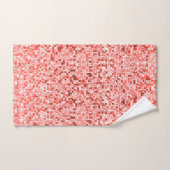 Overlappende kleine vierkantjes, tonen van rood of bad handdoek (Handdoek)