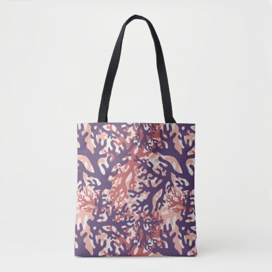 Overlappende koralen Paars Rood Peach Tote Bag (Voorkant)