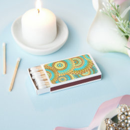 Overlappende Mandala Blauw Bruin Goud