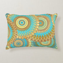 Overlappende Mandala Blauw Bruin Goud