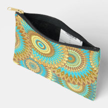 Overlappende Mandala Blauw Bruin Goud