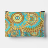 Overlappende Mandala Blauw Bruin Goud Etui (Voorkant)