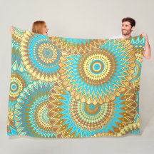 Overlappende Mandala Blauw Bruin Goud