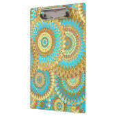 Overlappende Mandala Blauw Bruin Goud Klembord (Links)