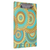 Overlappende Mandala Blauw Bruin Goud Klembord (Rechts)