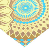 Overlappende Mandala Blauw Bruin Goud Korte Tafelloper (Hoek)