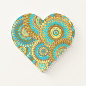 Overlappende Mandala Blauw Bruin Goud Notitieboek (Achterkant)