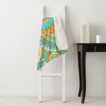 Overlappende Mandala Blauw Bruin Goud