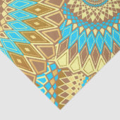 Overlappende Mandala Blauw Bruin Goud Tissuepapier (Detail)