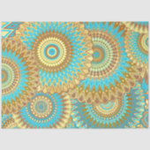 Overlappende Mandala Blauw Bruin Goud Tissuepapier (Voorkant)